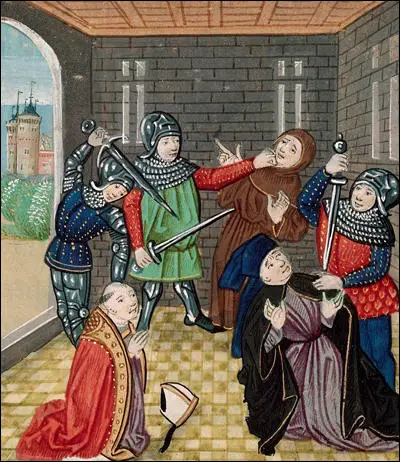 The killing of Archbishop Simon Sudbury and Robert Hales from Jean Froissart, Chronicles (c. 1395)