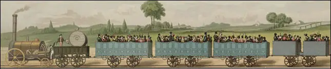 Painting of a train on the Manchester to Liverpool railway (1831)