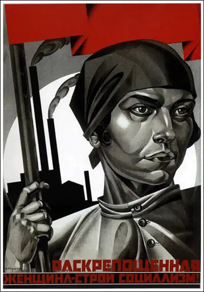 Adolf Strakhov, The Emancipated Woman is Building Socialism (1926)