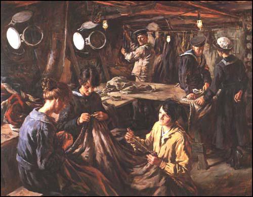 Stanhope Forbes, WRNS Ratings Sail-making (1918)