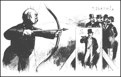 The arrow is aimed at the Social Democrats, but what if it overshoots it's target?Wilhelm Scholz, Kladderadatsch (1848)