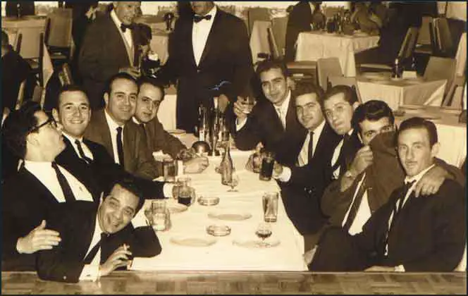 This photograph was taken in a nightclub in Mexico City on 22nd January, 1963. It isbelieved that the men in the photograph are all members of Operation 40. Closest to thecamera on the left is Felix Rodriguez. Next to him is Porter Goss and Barry Seal.Tosh Plumlee is attempting to hide his face with his coat. Others in the pictureare Alberto 'Loco' Blanco (3rd right) and Jorgo Robreno (4th right).