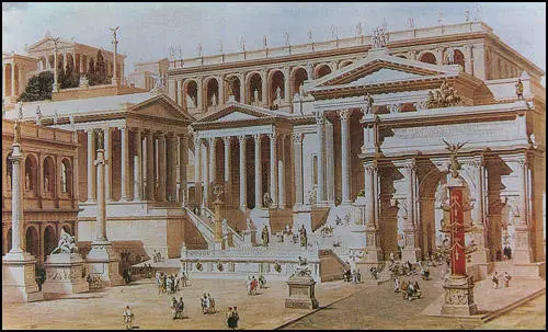 Modern painting of the Forum where meetings of the Public Assembly took place.
