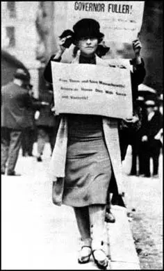 Edna St. Vincent Millay protesting againstthe proposed execution of Sacco and Vanzetti.