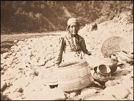 A photograph by Grace Nicholson (1877-1948) of a Karok woman.