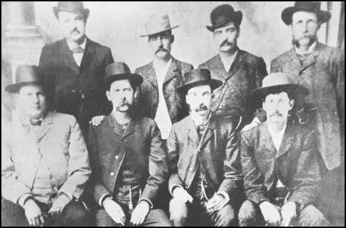 W.H. Harris, Luke Short, Bat Masterson, W. F. Petillion,C. Bassett, Wyatt Earp, M. F. McLain, Neil Brown