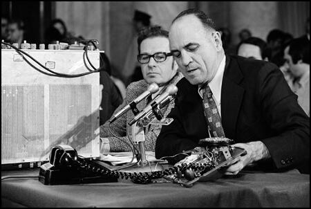 James W. McCord giving evidence before the Watergate Committee on 18 May 1973