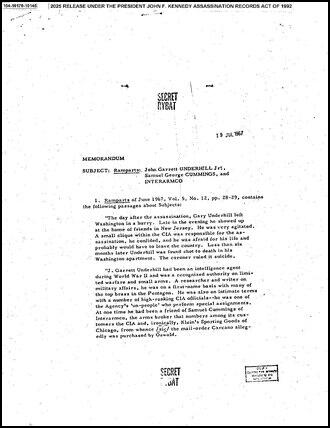 CIA Memorandum (19th July, 1967)