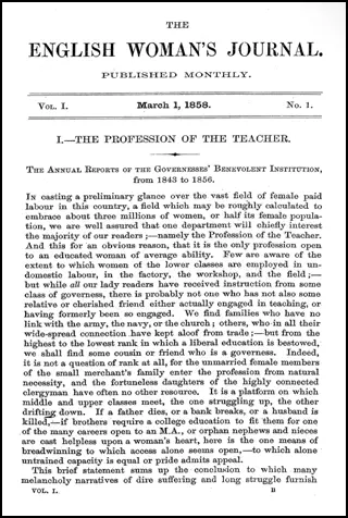 English Woman's Journal (1st March, 1858)