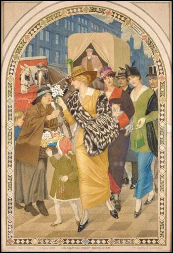 Joseph Southall, Corporation Street, Birmingham in March 1914 (1915)