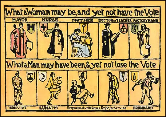 What a Woman may be, and yet not have the Vote (c. 1912)