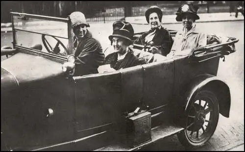 Millicent Garrett Fawcett, Philippa Fawcett, Agnes Garrett and Ray Strachey celebrate the passing of the 1928 Equal Franchise Act (2nd July, 1928)