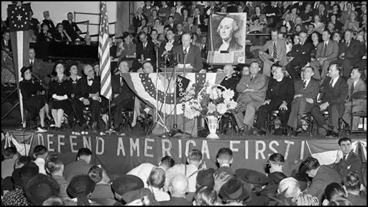Charles Lindbergh address a rally of the America First Committee at Fort Wayne (3rd October)