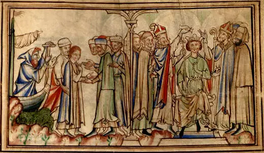 Coronation of Edward the Confessor (13th century English illustrated manuscript)
