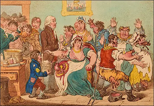James Gillray drew this picture of Humphrey's Shop in 1808.