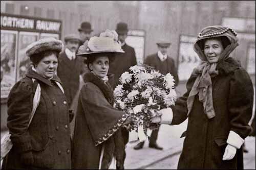 Flora Drummond, Jennie Baines and Emmeline Pethick Lawrence (c. 1910)