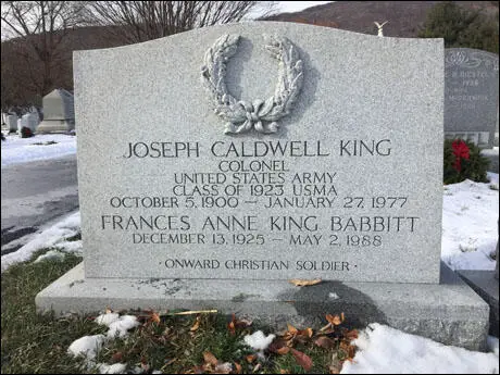 Joseph Caldwell King grave stone.