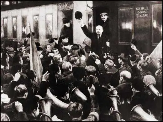 Lenin arrives at Finland Station (3rd April, 1917)