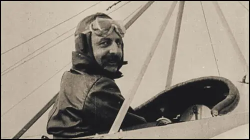 Louis Blériot, sitting in his Blériot XI (July 1909)