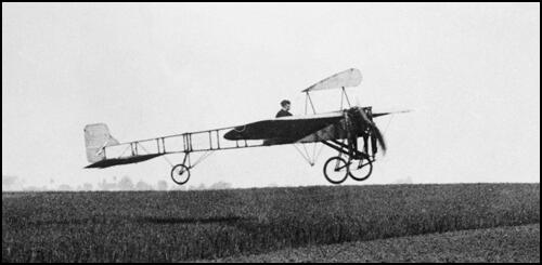 Louis Blériot, sitting in his Blériot XI (July 1909)