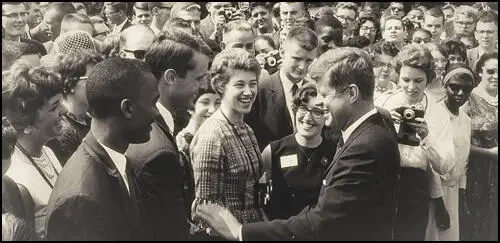 John F Kennedy and members of the Peace Corps (1961)