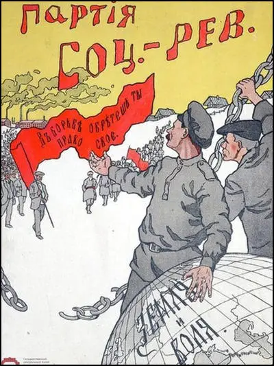 "The Socialist Revolutionary Party - Only in battle will you obtain your rights!" (1917)