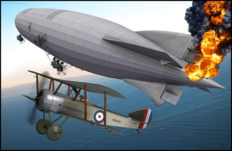 Zeppelin L23 being shot down