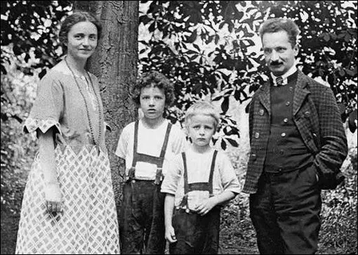 Elfride and Martin Heidegger and their two children, Jorg and Hermann (c. 1928)
