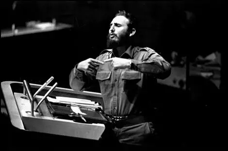 Fidel Castro delivers his speech at the United Nations