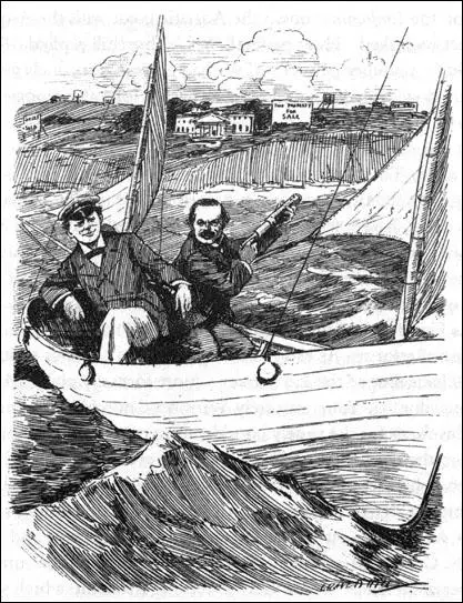 Winston Churchill: "The sea for me!" David Lloyd George: "Well, you can have it. Give me the land!" Leonard Raven-Hill, The Taxable Element (7th August, 1912)