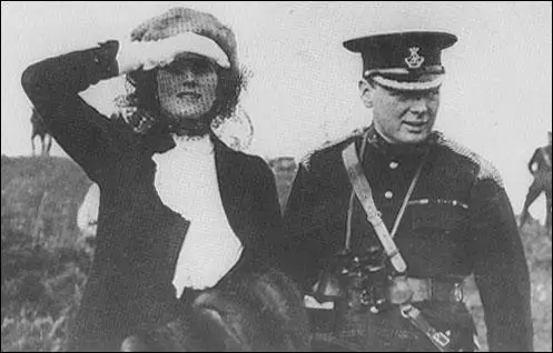 Clementine and Winston Churchill at Aldershot (1910)