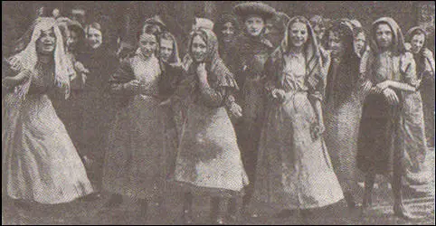 The Daily Mirror: "Colne Valley Mill Girls Wait for the Election Result" (20th July, 1907)