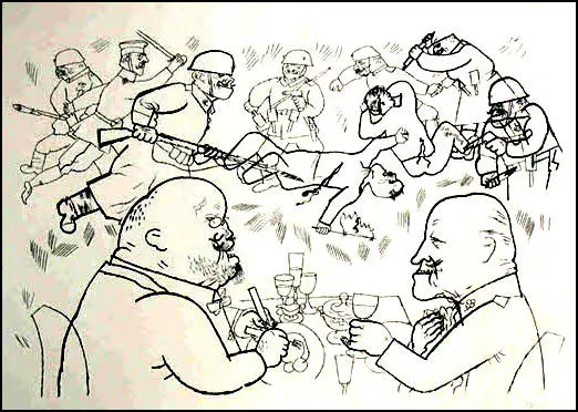 George Grosz, Communists Fall and Shares Rise (1919)
