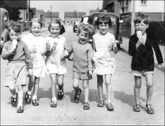 Left to right, my triplet cousins, brother Tim, sister Rebecca and myself on the right (c. 1956)