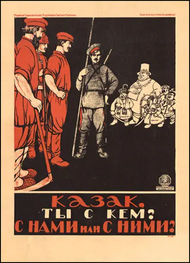 Dmitry Moor, Cossack! Which side are you on? Are you with us or with them? (1918)