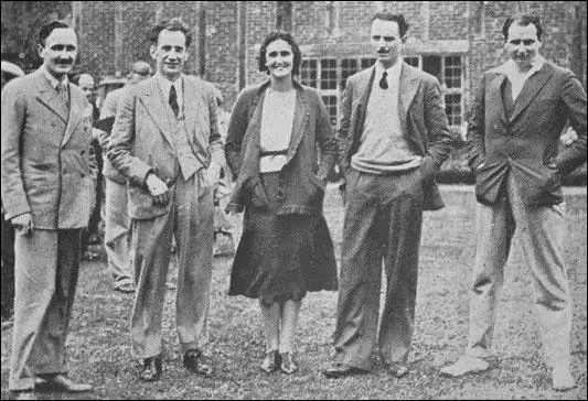 William E. Allen, Robert Forgan, Cynthia Mosley, Oswald Mosley and John Strachey (June, 1931)