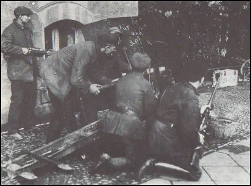 Red Army gun emplacement in Lohberg (April, 1919)