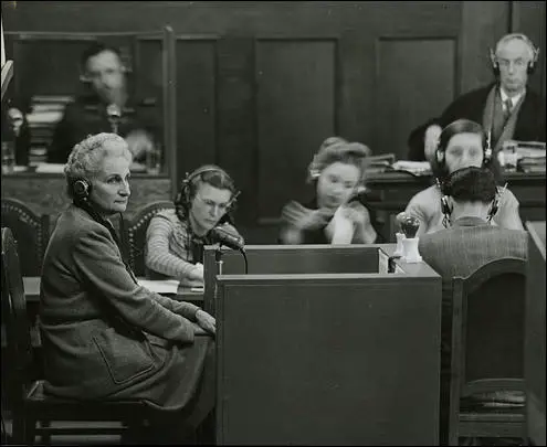 Hanna Solf gave evidence at the Nuremberg War Crimes Trials (1947)