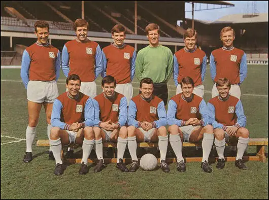 Ken Brown, John Bond, Martin Peters, Jim Standen, Jack Burkett, Bobby Moore Peter Brabrook, Ronnie Boyce, Johnny Byrne, Geoff Hurst and John Sissons (1963)