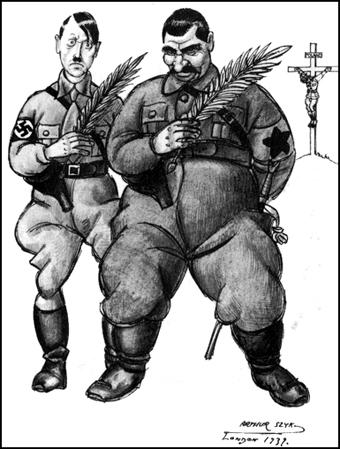 Arthur Szyk, Hermann Goering,Benito Mussolini and Emperor Hirohito (1942)