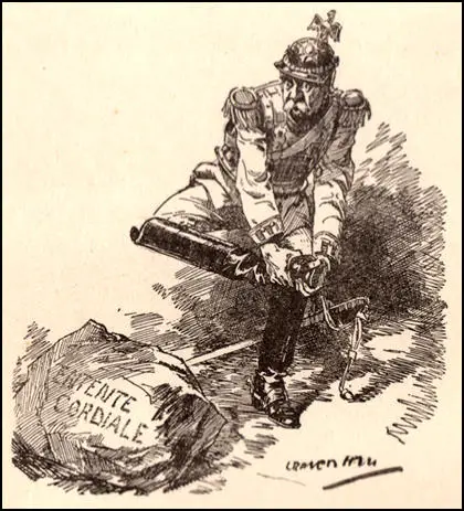 Germany: "Donnerwetter! It's rock. I thought it was going to be paper." Leonard Raven-Hill, Solid (2nd August, 1911)