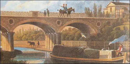 A painting of the Regent's Canal in 1827