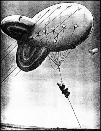 Cartoon of a barrage balloon in May, 1940