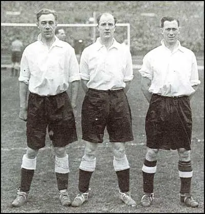 England's half-back line of Cliff Britton, Stan Cullis andJoe Mercer played for Aldershot during the war.