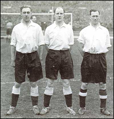 England's half-back line of Cliff Britton, Stan Cullis andJoe Mercer played for Aldershot during the war.