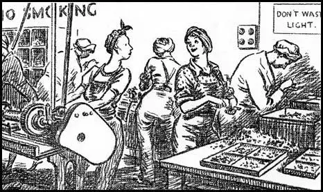 "I'm not here all day - I have to go and do part-time housework"Cartoon in a British magazine in June 1943.