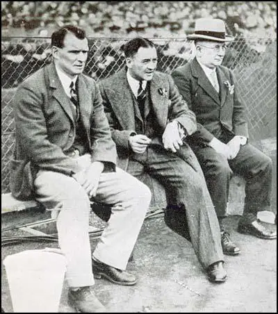 Tom Whittaker, Alex James and Herbert Chapman watching the 1932 Cup Final.