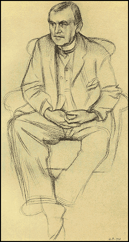 Drawing of Philip Wilson Steer by William Rothenstein.