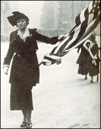 Neysa McMein marching in a suffrage parade in 1917.