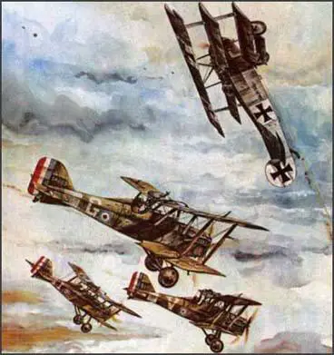 Painting of a dogfight by Joseph A. Phelan